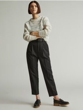 Everlane Black High-Waist Tailored Ankle Tapered Pants The Way High Taper Pants